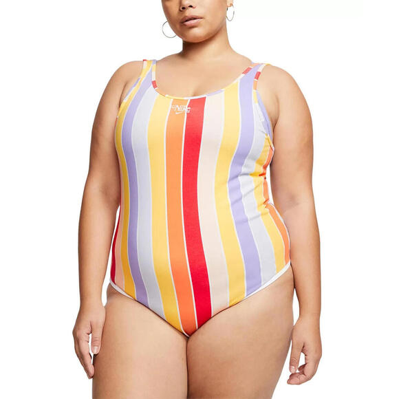 Womens Nike Plus Size Multi Striped Bodysuit Tight Fit Size 2X - Picture 1 of 2